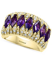 EFFY® Amethyst (3-3/4 ct. t.w.) & Diamond (1/4 ct. t.w.) Fancy Statement Ring in 14k Gold