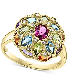 EFFY® Multi-Gemstone (2-3/4 ct. t.w.) & Diamond (1/20 ct. t.w.) Statement Ring in 14k Gold