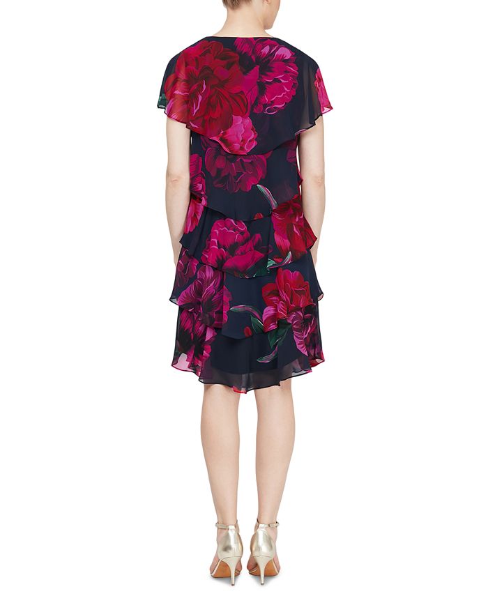 SL Fashions FloralPrint Tiered Dress Macy's