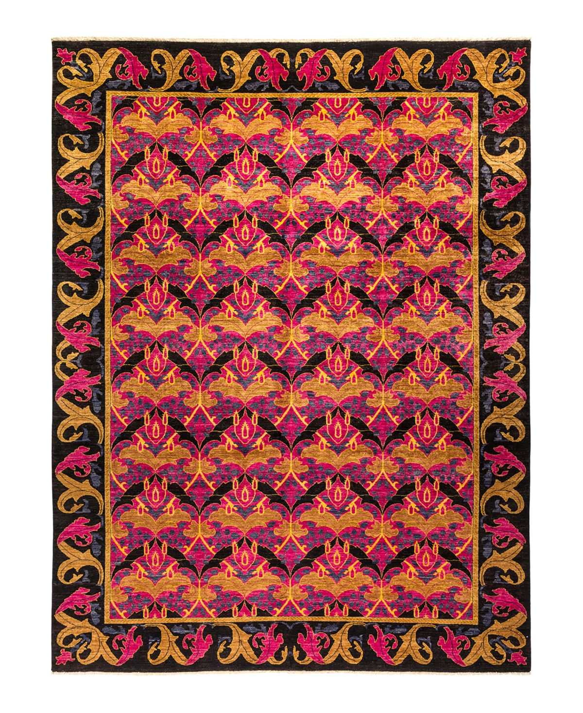 Adorn Hand Woven Rugs Arts and Crafts M1636 8'10in x 11'10in Area Rug - Black