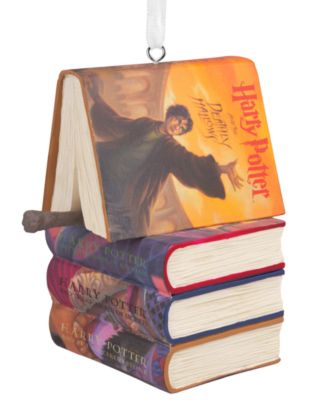 Hallmark - Harry Potter Stacked Books With Wand Christmas Ornament