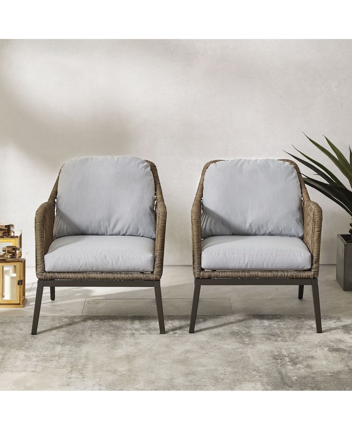 Haven Outdoor Wicker Armchair Set, 2 Piece