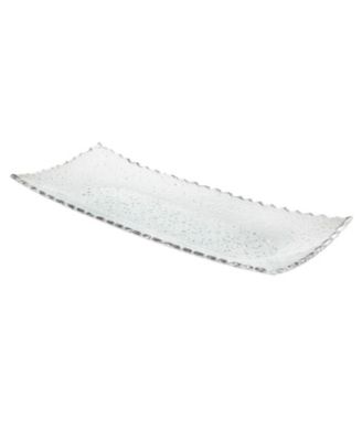 Godinger - Crystal  Tray 14" x16" with Silver Band