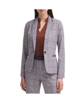Tommy Hilfiger - Plaid Elbow-Patch Blazer