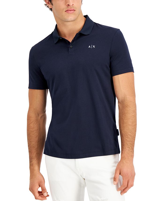 A|X Armani Exchange Men's Simply Blue Logo Polo Shirt, Created for Macy ...