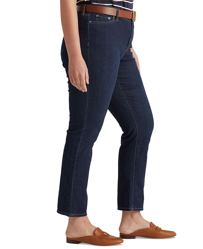 Lauren Ralph Lauren Plus-Size Mid-Rise Straight Jean - Macy's