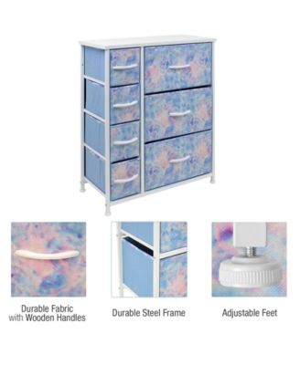 Dresser with 7 Drawers - Storage Chest Organizer with Steel Frame, Wood Top, Handles, Fabric Bins