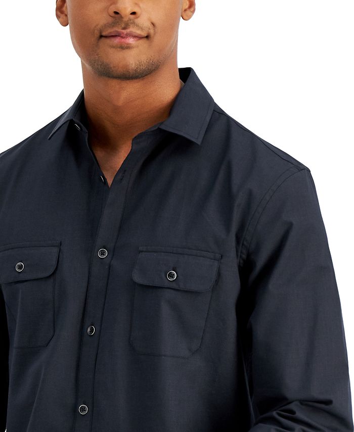 Alfani Men's Regular-Fit Solid Shirt, Created for Macy's - Macy's