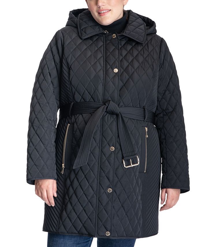Michael Kors Women's Plus Size Hooded Belted Quilted Coat, Created for  Macy's & Reviews - Coats & Jackets - Plus Sizes - Macy's
