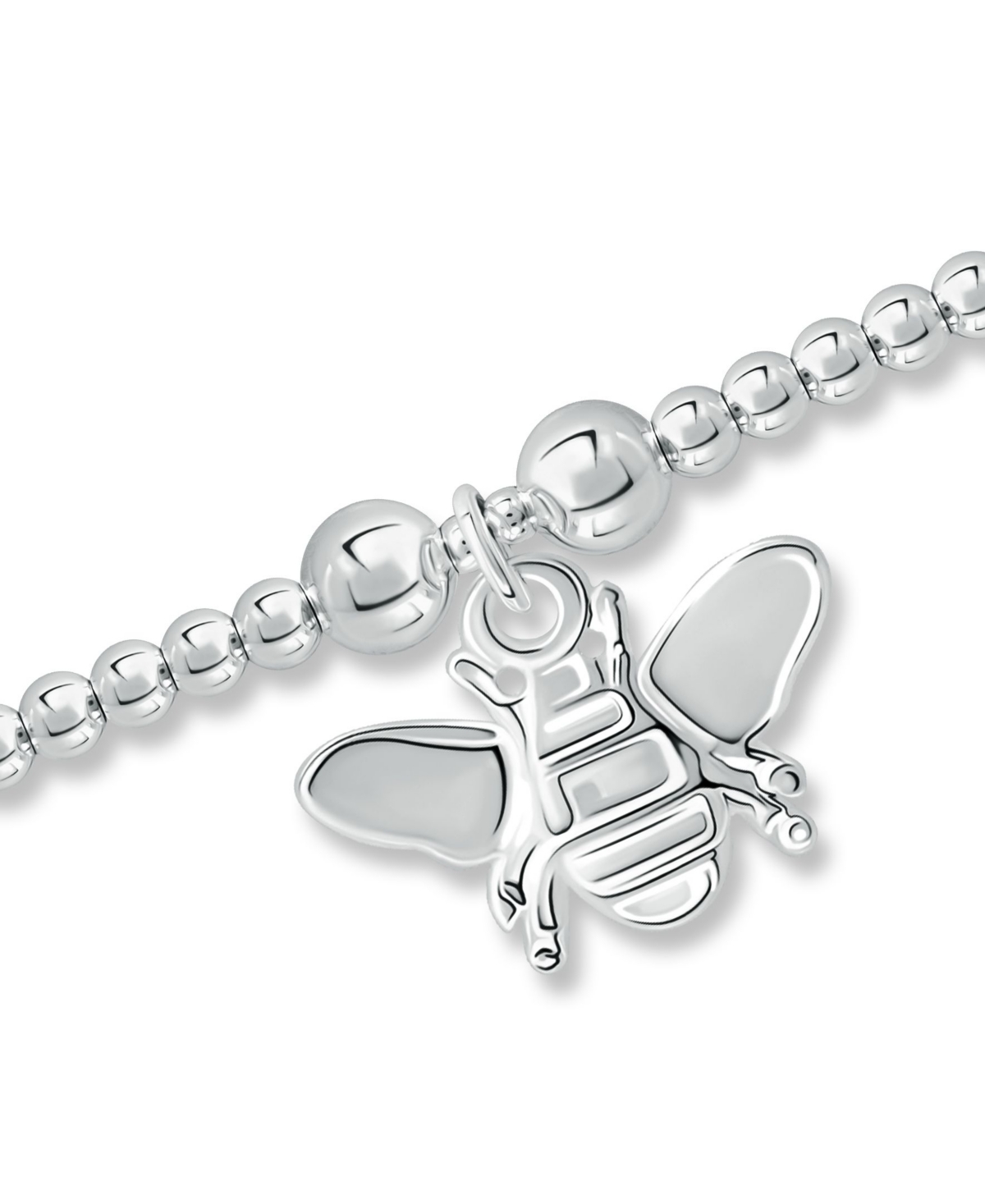 Bead Bee Charm Bracelet Plate - Silver