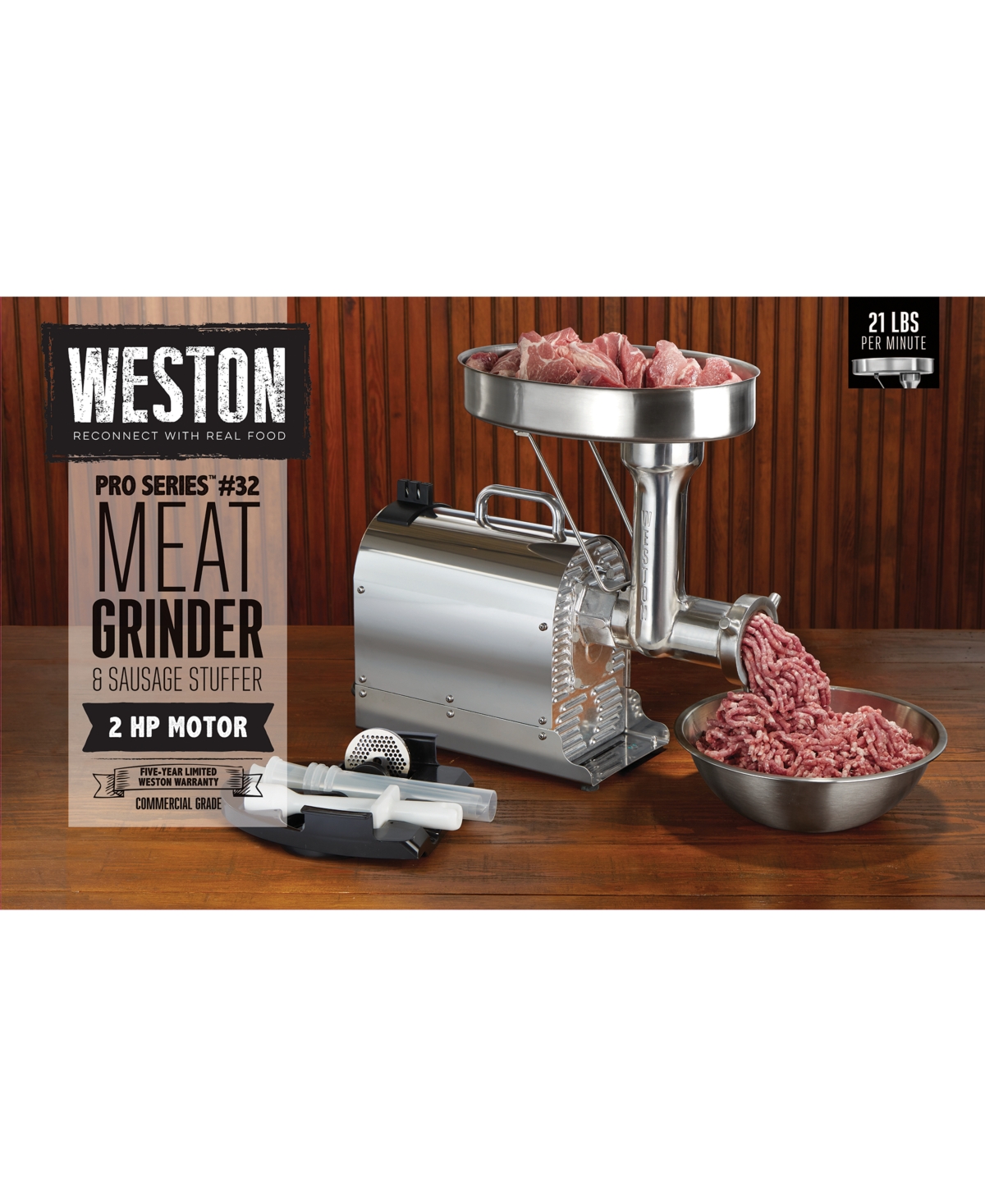 Hamilton Beach Pro Series 32 Meat Grinder with Sausage Stuffer Kit