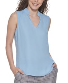 Split-Neck Sleeveless Top