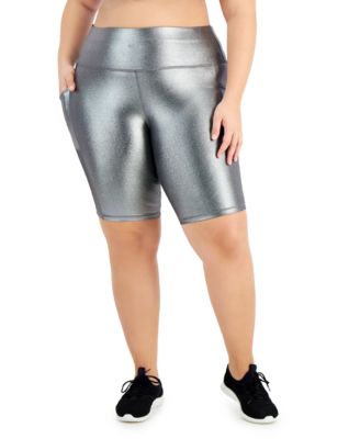 metallic biker shorts