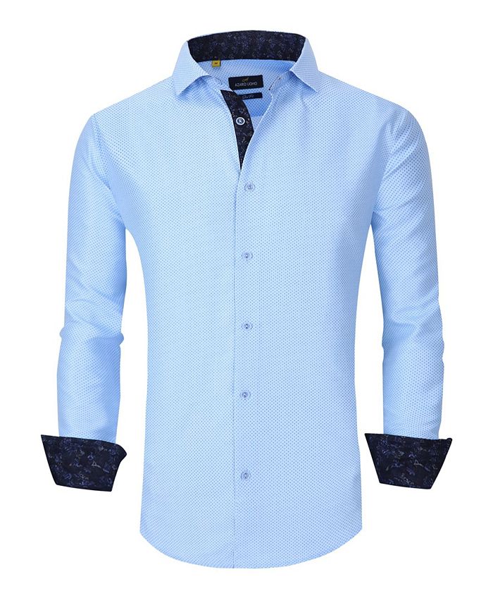 Azaro Uomo Men's Slim Fit Business Nautical Button Down Dress Shirt ...
