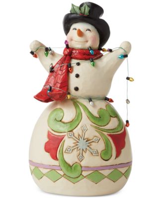 Jim Shore - Snowman Wrapped In Lights Figurine