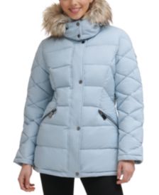 Faux-Fur-Trim Hooded Puffer Coat, Created for Macy's