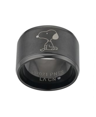 Peanuts - Stainless Steel Black Snoopy Ring