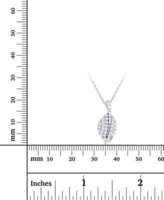 Cubic Zirconia Leaf 18" Pendant Necklace in Sterling Silver