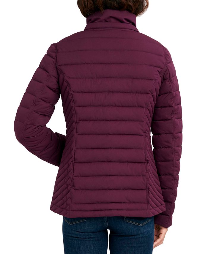 Nautica Women's Hooded Stretch Packable Puffer Coat, Created for Macy's