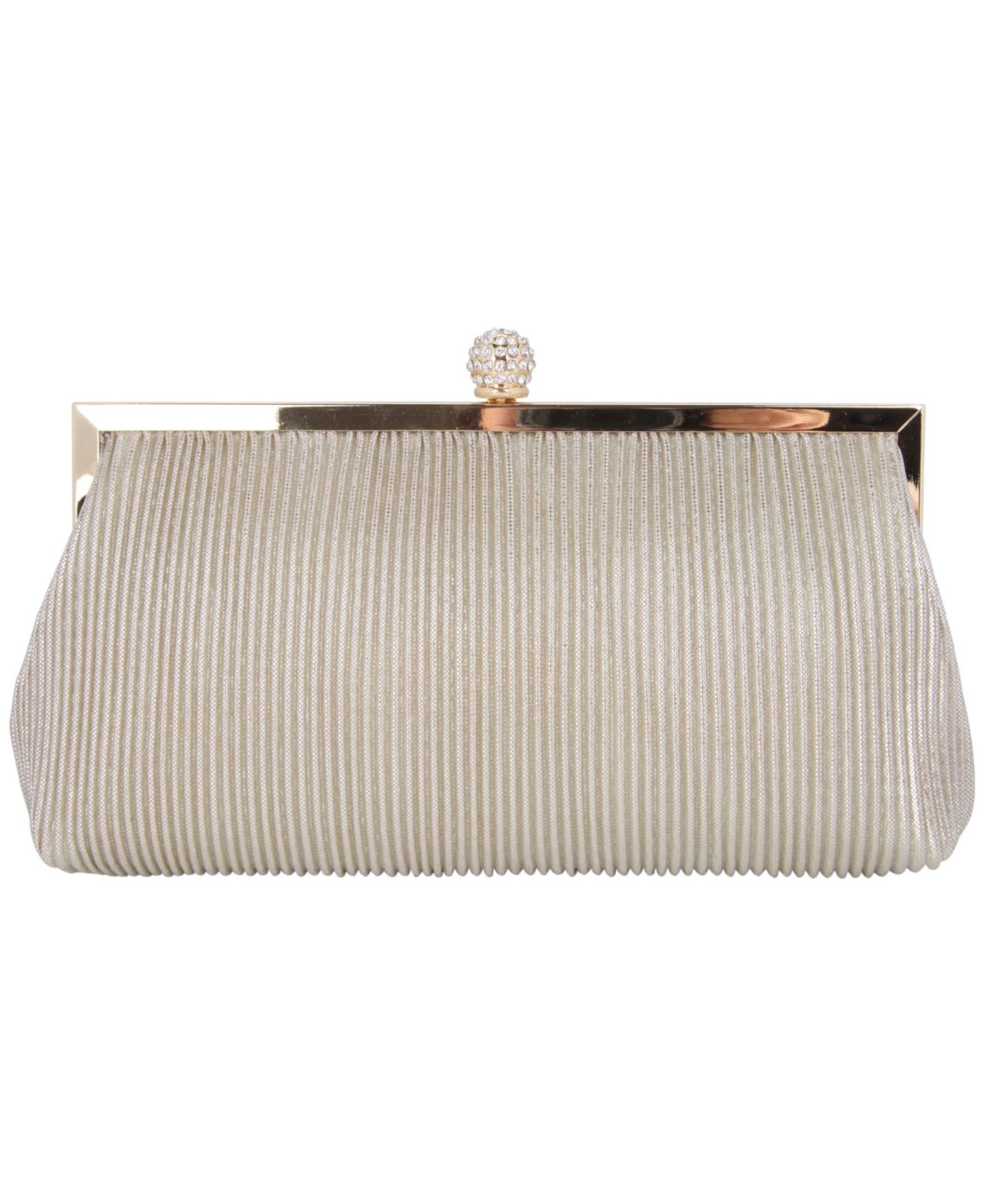 Женский клатч Nina Pleated Metallic Frame Clutch, цвет: Шампань / Золотой — фото 1