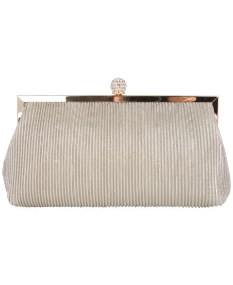 Женский клатч Nina Pleated Metallic Frame Clutch, цвет: Шампань / Золотой