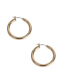 Gold-Tone Tube Extra Small Hoop Earrings, 1.3"