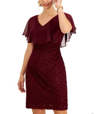 bodycon dress with chiffon overlay HN Women Chiffon Overlay Decorated Dress Crew Neck Back Slit Bodycon D –  Hanna Nikole main image 0