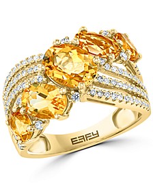 EFFY® Citrine (4-1/10 ct. t.w.) & Diamond (3/8 ct. t.w.) Statement Ring in 14k Gold