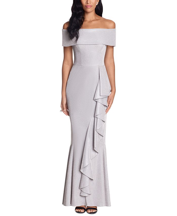 Betsy & Adam Petite Off-The-Shoulder Mermaid Gown & Reviews 