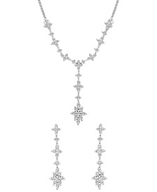 2-Pc. Set Diamond Starburst Lariat Necklace & Matching Drop Earrings (1 ct. t.w.) in 14k White Gold or 14k Yellow Gold, Created for Macy's