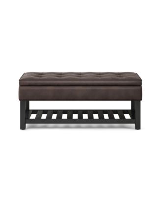Cosmopolitan Traditional Rectangle Storage Ottoman Bench