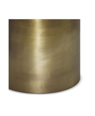 Corbin 16.1" Antique Gold Iron Wide Industrial Metal Side Table