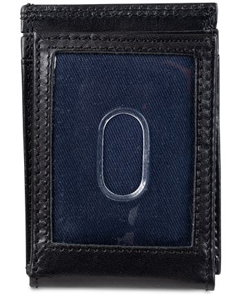 Guess Men's Front Pocket Wallet Magnetic Money Clip RFID Block Black/Red
