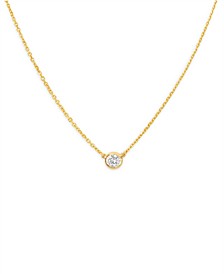 Diamond Bezel Pendant Necklace (3/8 ct. t.w.) in 14k Gold, 16" + 2" extender