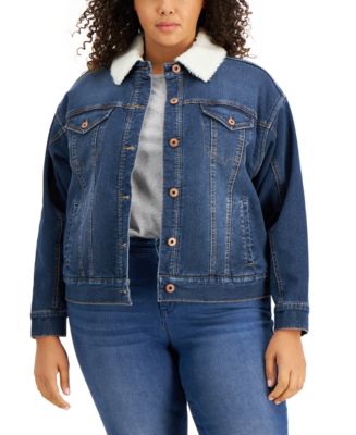 organisere Kong Lear tilnærmelse Style & Co Plus Size Fleece-Collar Denim Jacket, Created for Macy's &  Reviews - Jackets & Blazers - Plus Sizes - Macy's