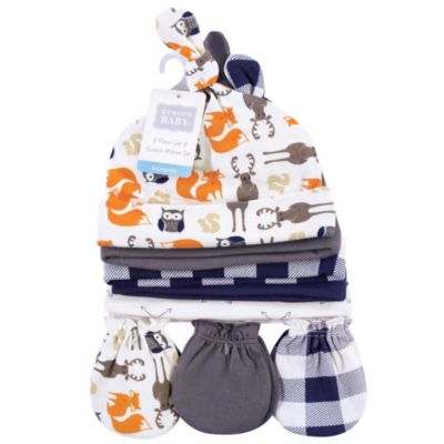 Essential 8-Piece Set Knotted Beanie Hats and Anti-Scratch Mitts