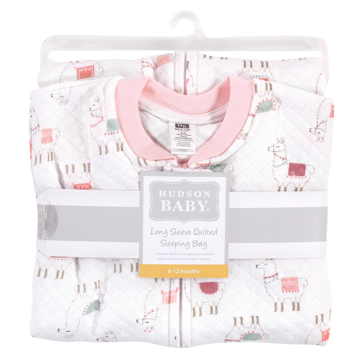 Hudson Baby Girls Premium Quilted Long Sleeve Sleeping Bag and Wearable Blanket