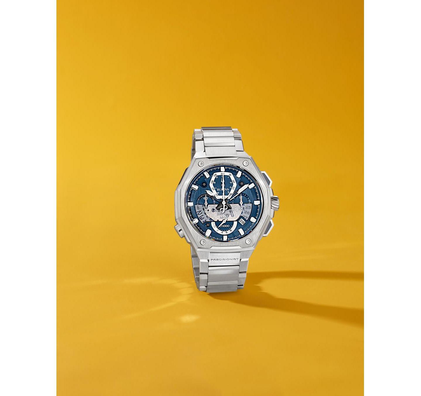 Мужские часы Bulova Chronograph Precisionist X Stainless Steel Bracelet Watch 44.5mm — фото 7