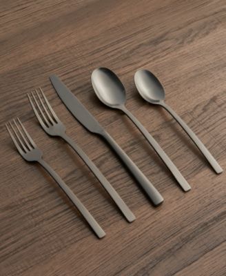 Beacon Black Satin 45-Piece Flatware Set, Service for 8
