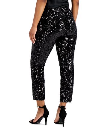 Charter Club Sequined Velvet Ankle Pants, Created for Macy's & Reviews ...