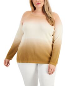 Plus Size Cotton Ombré Sweater