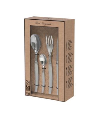 Lou Laguiole Jet 24 Pieces Flatware Set - Macy's
