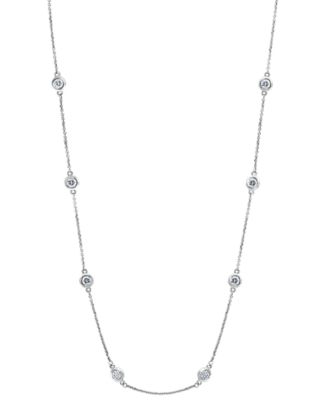 EFFY&reg; Diamond Bezel 20" Statement Necklace (1 ct. t.w.)  in 14k White, Yellow or Rose Gold 