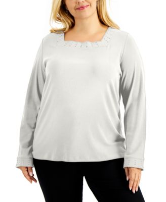 square neck plus size tops