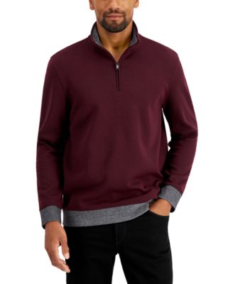 Alfani - Men's Regular-Fit Solid 1/4-Zip Sweatshirt