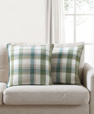 green plaid pillow
