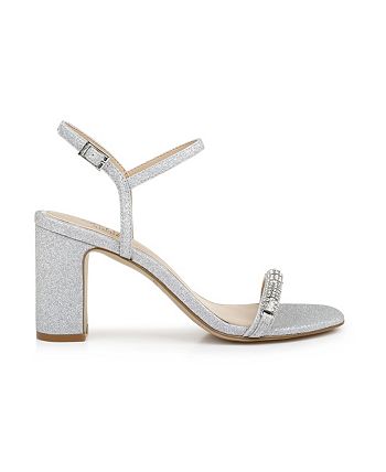 Badgley mischka hines embellished block heel sandal hotsell