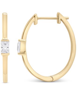Wrapped - Diamond Baguette Hoop Earrings (1/10 ct. t.w.) in 14k Gold