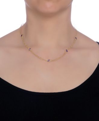 Swiss Blue Topaz Paperclip Link 18" Statement Necklace (4 ct. t.w.) in Sterling Silver (Also in Amethyst & Citrine)