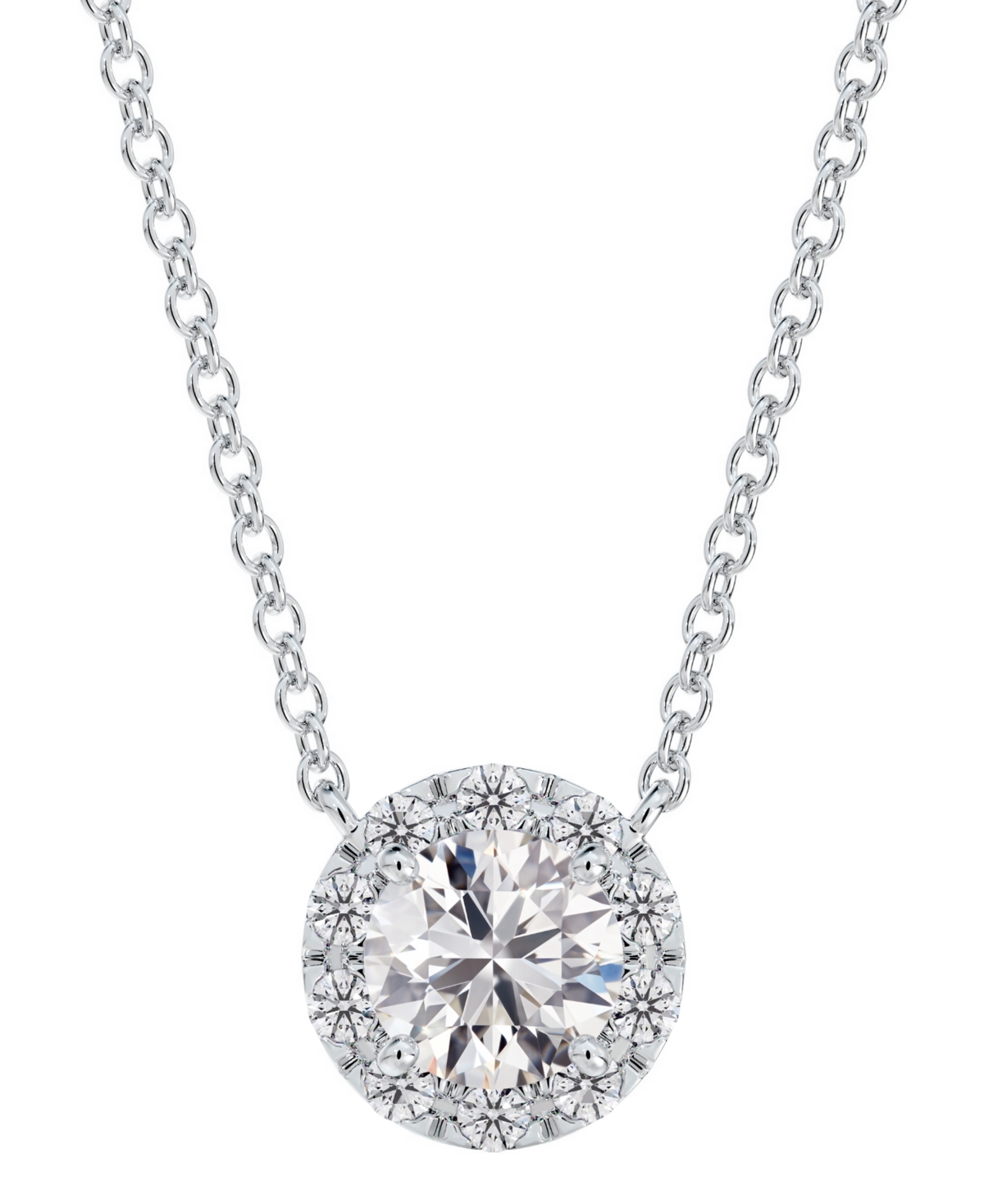 De Beers Forevermark Portfolio by De Beers Forevermark Diamond Halo Pendant Necklace (1/2 ct. t.w.) in 14k White or Yellow Gold, 16" + 2" extender